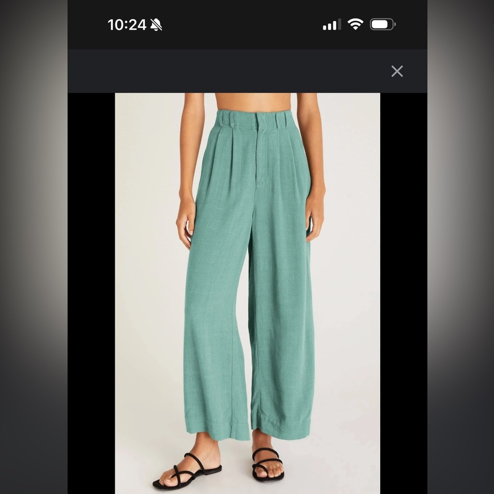 Women's z supply farah Teal Wide-Leg viscose/linen Pants